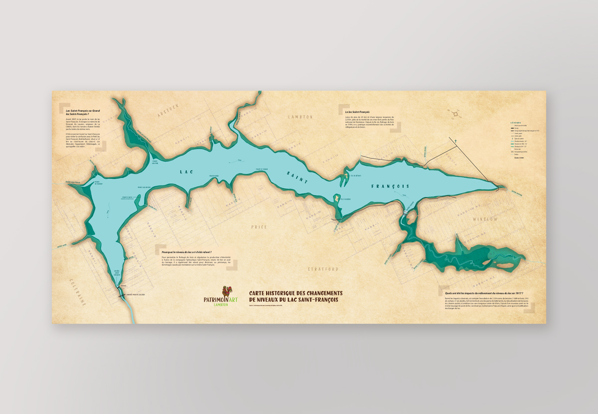 Carte historique Grand lac Saint-François