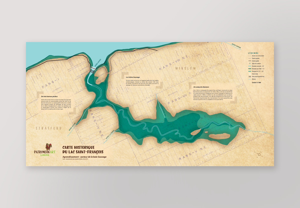 Carte historique Grand lac Saint-François