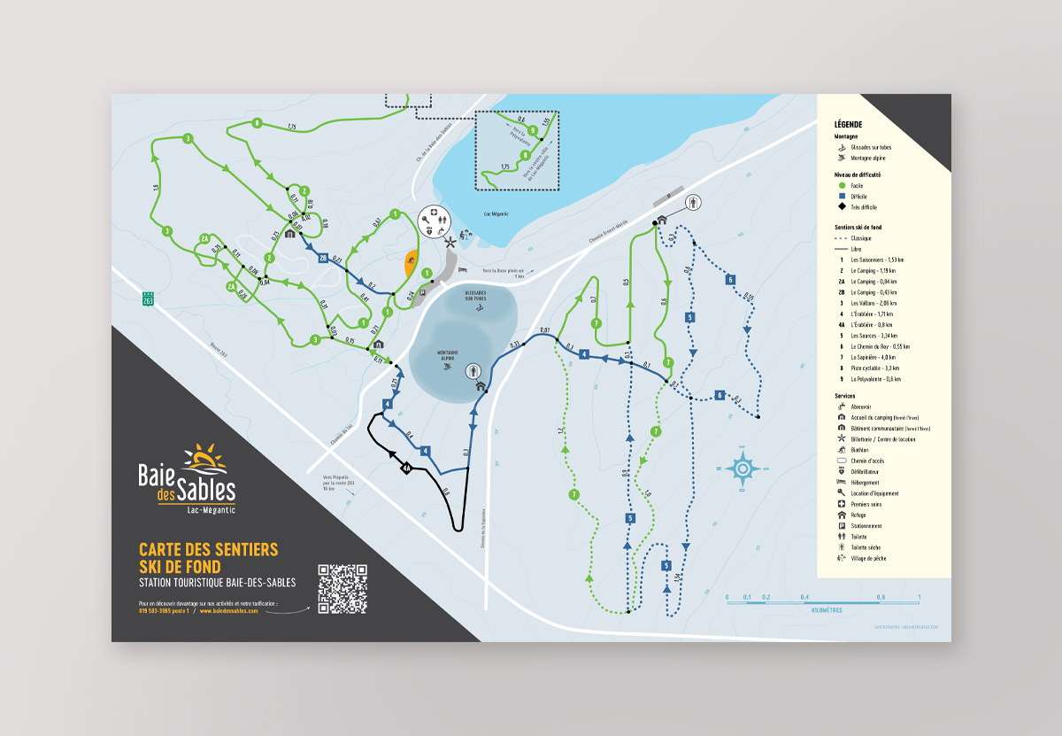Carte ski de fond Baie-des-Sables