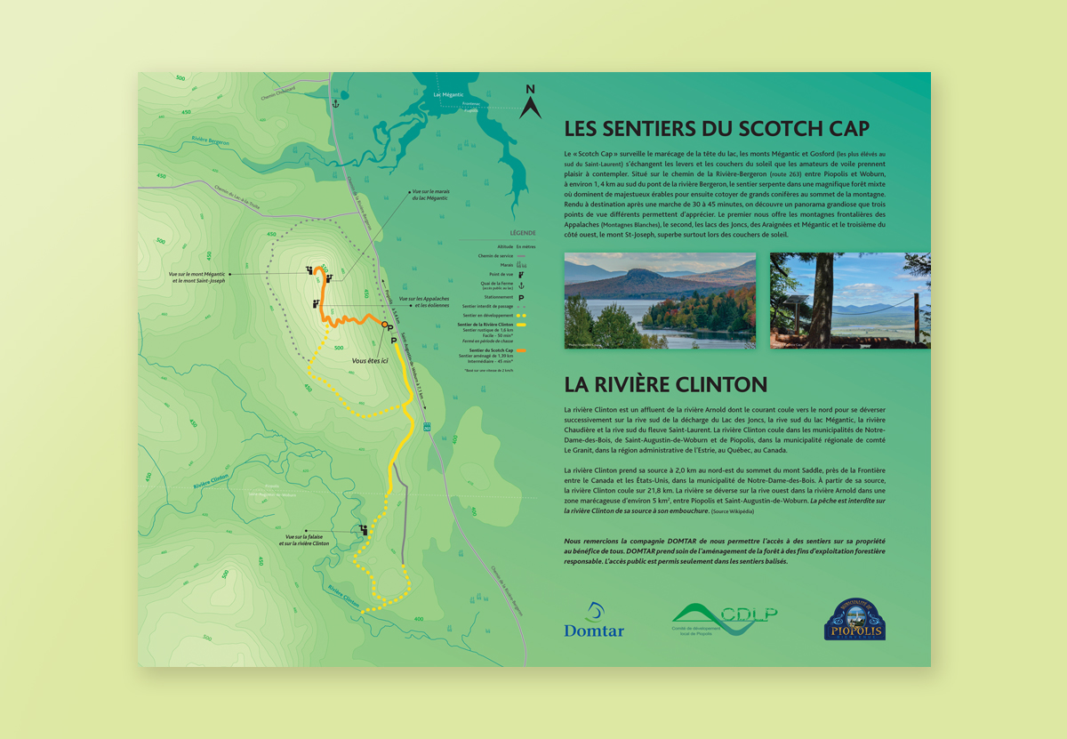 Panneau carte Mont Scotch Cap